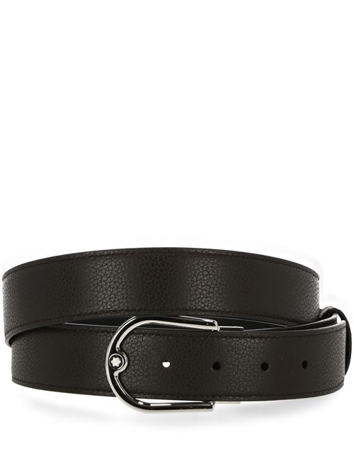 ebony/black calf leather belts Mont Blanc | 198632X